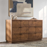 Santa Clara 6 Drawer Dresser, Caramel Brown-Furniture - Bedroom-High Fashion Home