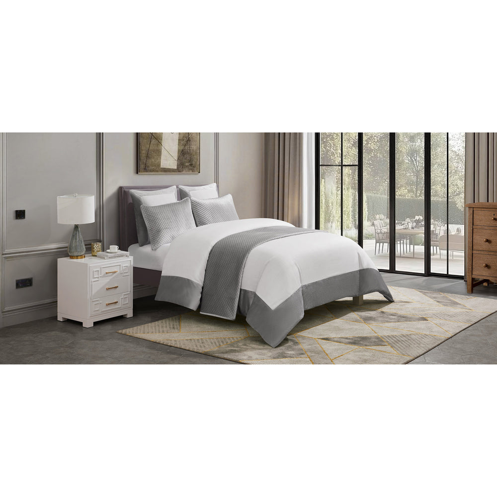 Santorini Duvet, Ivory/Grey-Accessories-High Fashion Home