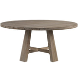 Saratoga Round Outdoor Dining Table, Weathered Teak-Furniture - Dining-High Fashion Home