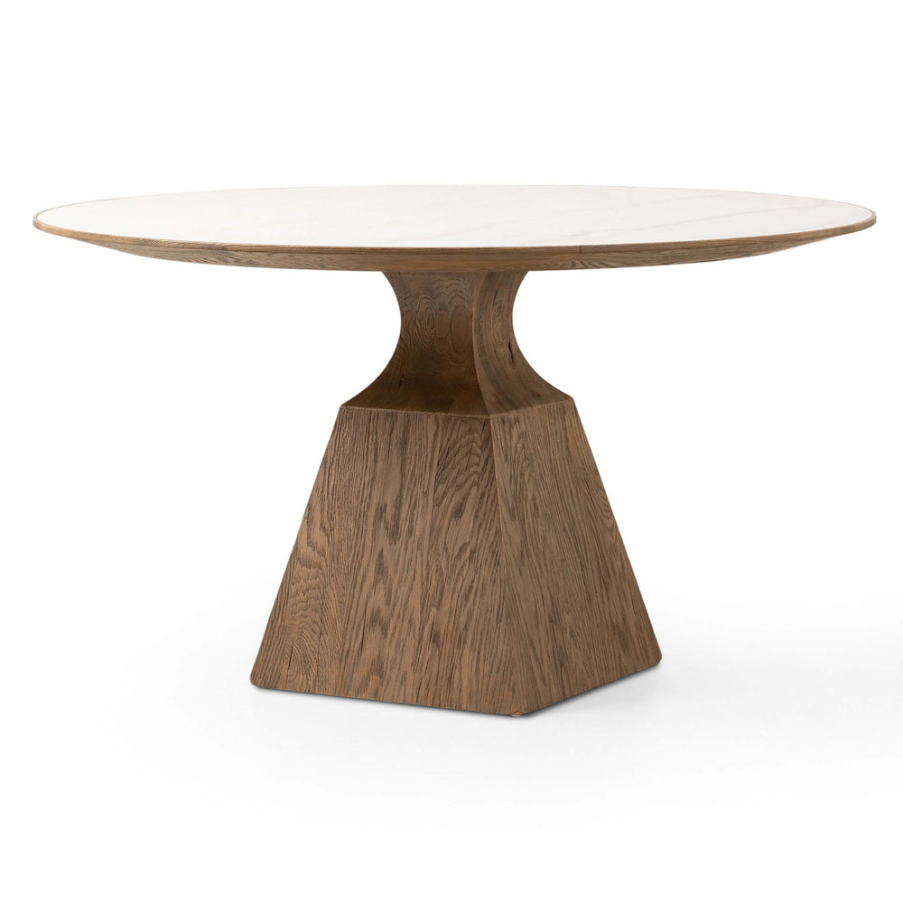 Sargon Dining Table, Honed White Marble by Four Hands-Furniture - Dining-High Fashion Home