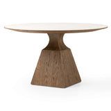 Sargon Dining Table, Honed White Marble by Four Hands-Furniture - Dining-High Fashion Home