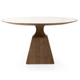 Sargon Dining Table, Honed White Marble by Four Hands-Furniture - Dining-High Fashion Home