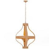 Sarmiento Round Pendant, Natural/Gold-Lighting-High Fashion Home