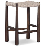 Savio Outdoor Bar & Counter Stool, Dark Textured Woven by Amber Lewis x Four Hands