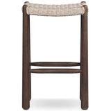 Savio Outdoor Bar & Counter Stool, Dark Textured Woven by Amber Lewis x Four Hands