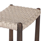Savio Outdoor Bar & Counter Stool, Dark Textured Woven by Amber Lewis x Four Hands