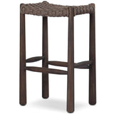 Savio Outdoor Bar & Counter Stool, Dark Textured Woven by Amber Lewis x Four Hands-Furniture - Outdoor-High Fashion Home