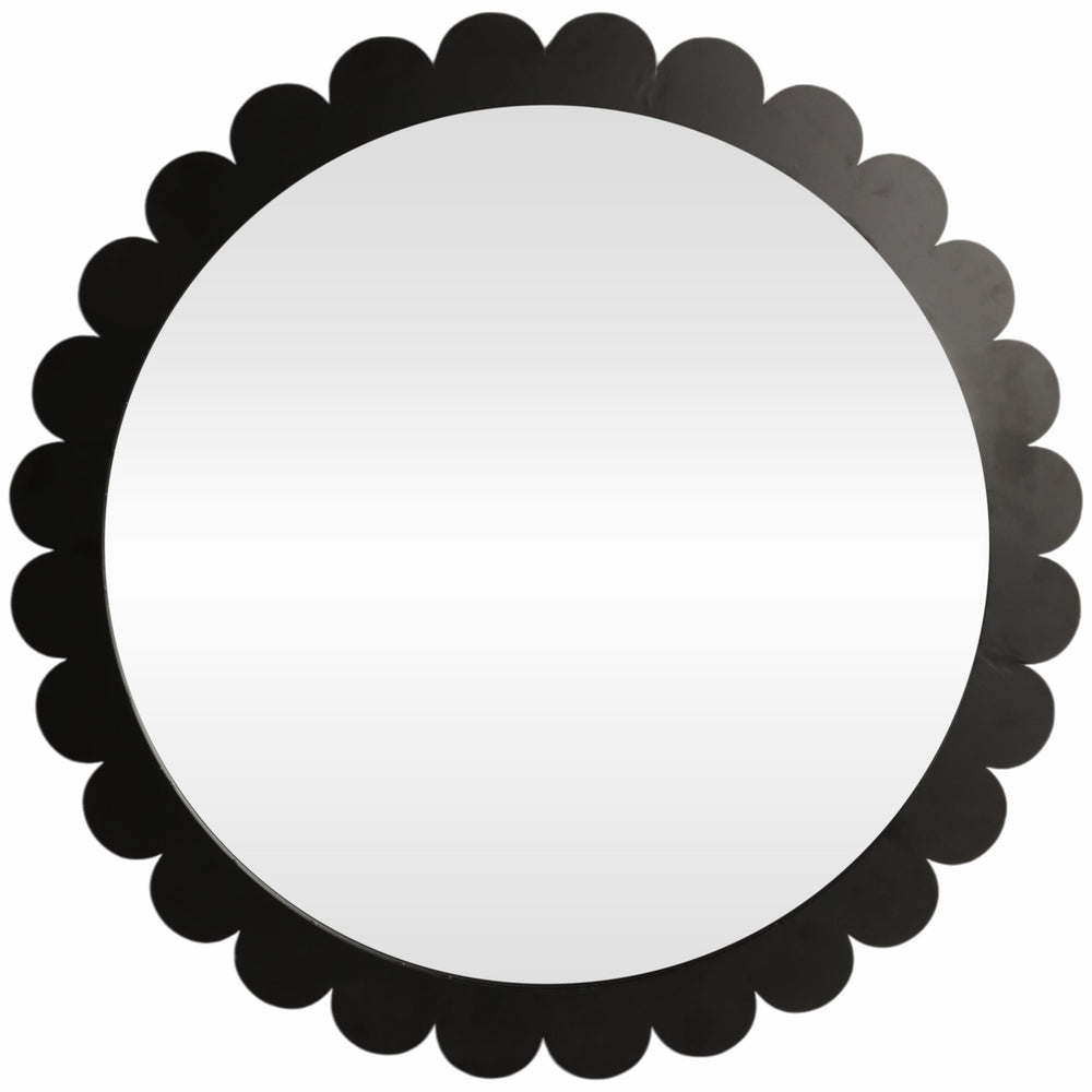 Scallop Border Mirror, Black