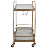 Scarritt Bar Cart, Antique Brass-Furniture - Dining-High Fashion Home