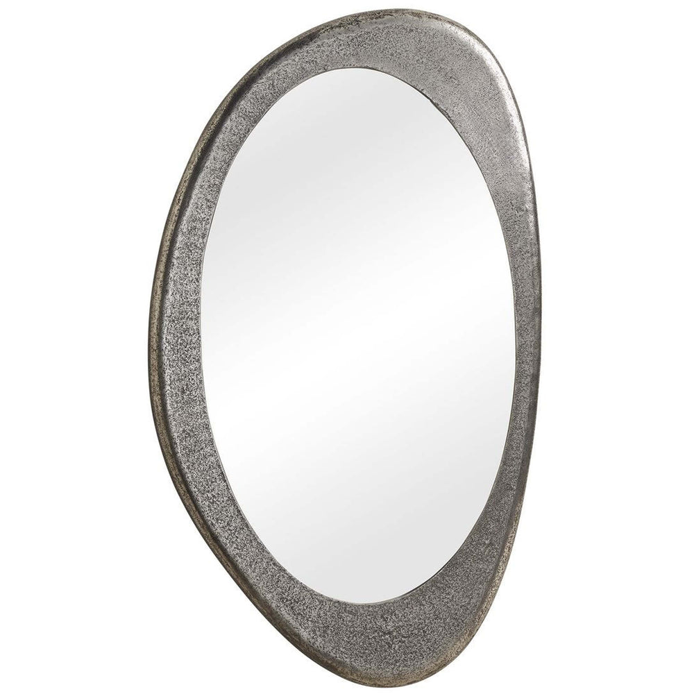 Schiller Oval Mirror, Antique Nickel