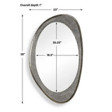 Schiller Oval Mirror, Antique Nickel