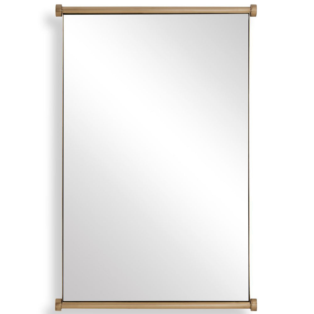 Scroll Mirror, Antique Brass-Accessories-High Fashion Home