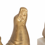 Sea Lion Bookends, Gold, Set of 2-Accessories-High Fashion Home