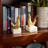 Sea Lion Bookends, Gold, Set of 2-Accessories-High Fashion Home