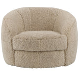 Sennon Swivel Chair, Natural Cream-Furniture - Chairs-High Fashion Home