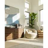 Sennon Swivel Chair, Natural Cream-Furniture - Chairs-High Fashion Home