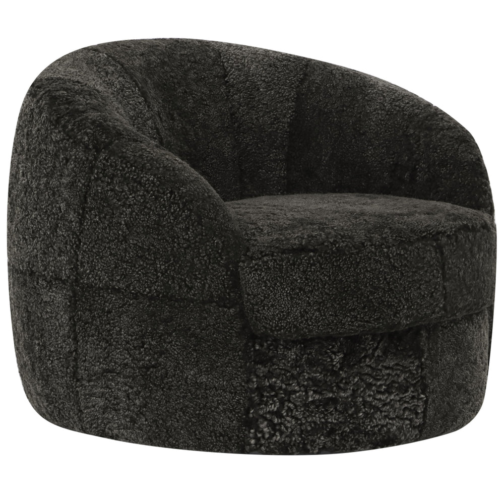 Sennon Swivel Chair, Natural Espresso-Furniture - Chairs-High Fashion Home