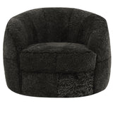 Sennon Swivel Chair, Natural Espresso-Furniture - Chairs-High Fashion Home