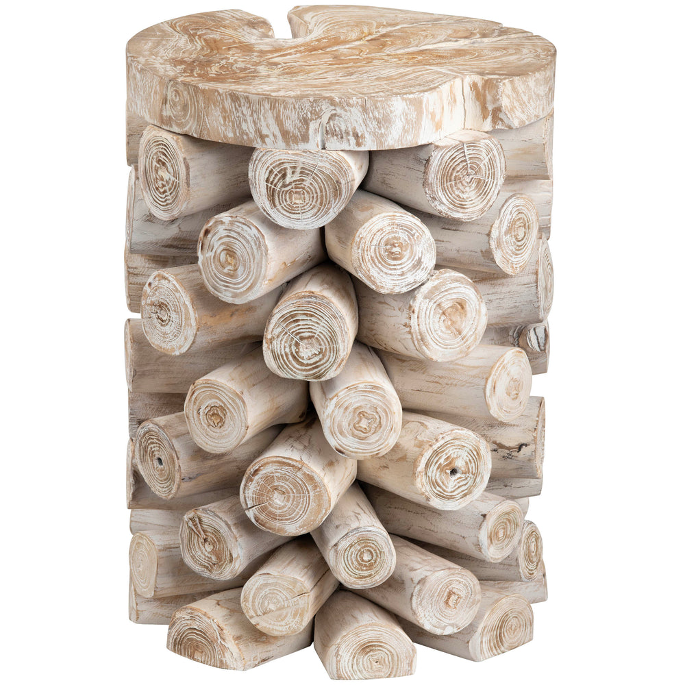 Serendipity Accent Table, White Wash-Furniture - Accent Tables-High Fashion Home