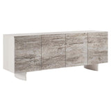 Sereno Entertainment Credenza, Silver Travertine