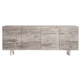 Sereno Entertainment Credenza, Silver Travertine