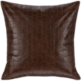 Seston Leather Pillow, Brown-Accessories-High Fashion Home