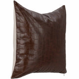 Seston Leather Pillow, Brown-Accessories-High Fashion Home