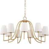 Seville 9 Light Chandelier, Textured Gold-Lighting-High Fashion Home