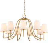 Seville 9 Light Chandelier, Textured Gold-Lighting-High Fashion Home
