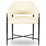 Sezanne 2-Tone Jacquard Dining Chair, Cream, Set of 2-Furniture - Chairs-High Fashion Home