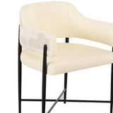 Sezanne 2-Tone Jacquard Dining Chair, Cream, Set of 2-Furniture - Chairs-High Fashion Home