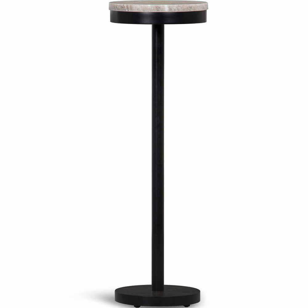 Shay Marble Drink Table, Black