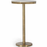 Shay Marble Pub Table, Antique Brass