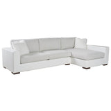 Shelborne Leather 2 Piece Sectional, Sunda Snow/Oris Snow-Furniture - Sofas-High Fashion Home