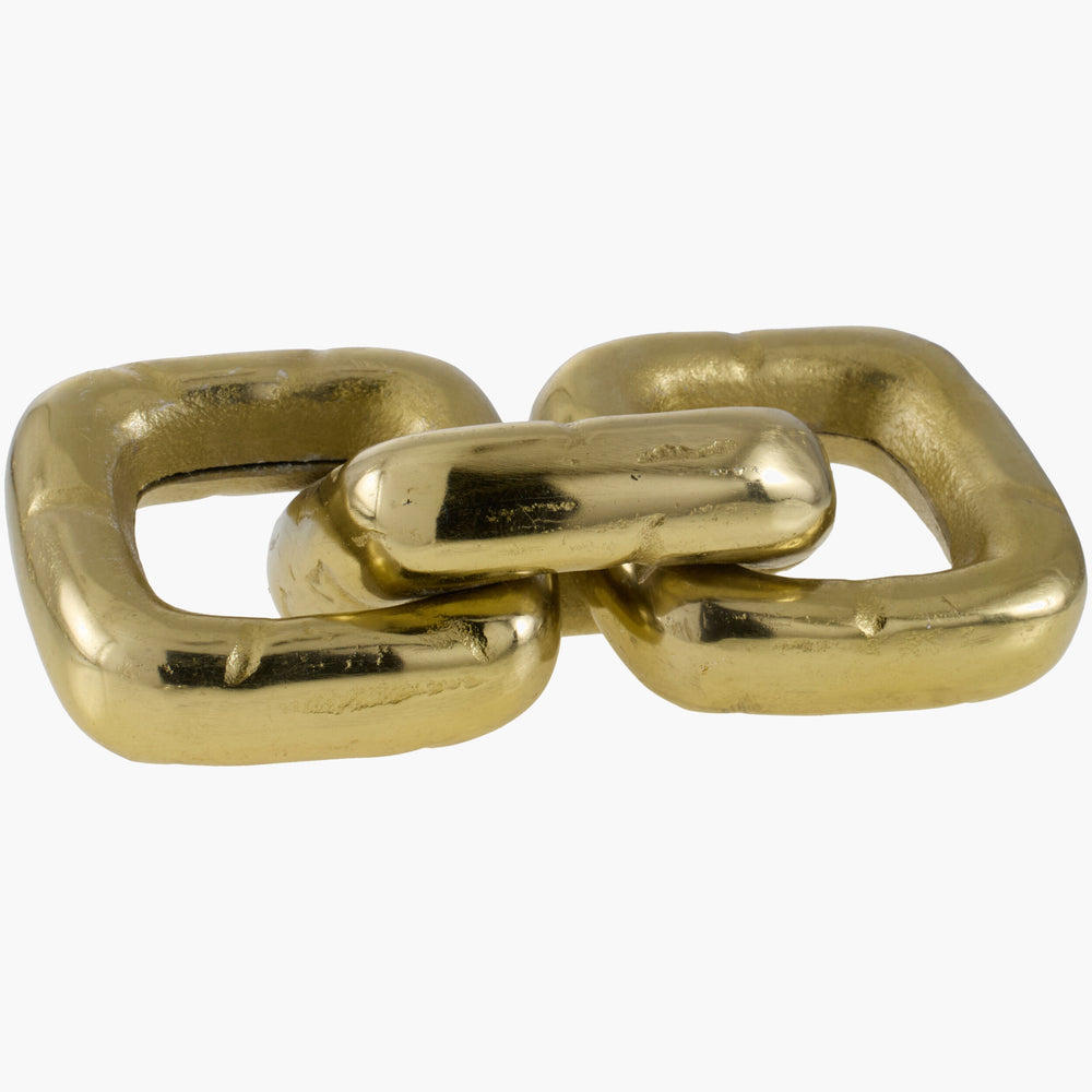 Sherman 3 Link Sculpture, Brass-Accessories-High Fashion Home