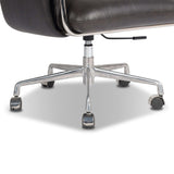Sherman Leather Lowback Desk Chair, Sonoma Black by Four Hands-Furniture - Office-High Fashion Home