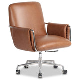 Sherman Leather Lowback Desk Chair, Sonoma Chestnut by Four Hands-Furniture - Office-High Fashion Home
