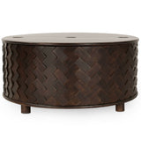 Shira Round Coffee Table, Kona Brown-Furniture - Accent Tables-High Fashion Home