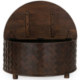 Shira Round Coffee Table, Kona Brown-Furniture - Accent Tables-High Fashion Home
