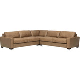 Shultz 3 Piece Leather Sectional, Sintra Taupe
