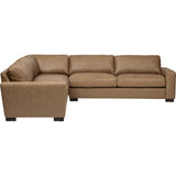 Shultz 3 Piece Leather Sectional, Sintra Taupe