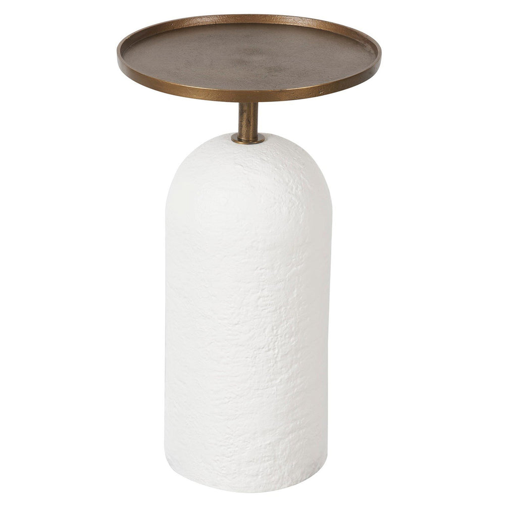 Sienna Martini Table, White Plaster-Furniture - Accent Tables-High Fashion Home