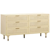 Sierra 6 Drawer Dresser, Buttermilk-Furniture - Storage-High Fashion Home
