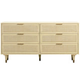 Sierra 6 Drawer Dresser, Buttermilk-Furniture - Storage-High Fashion Home