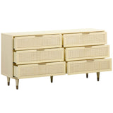 Sierra 6 Drawer Dresser, Buttermilk-Furniture - Storage-High Fashion Home