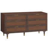 Sierra 6 Drawer Dresser, Dark Brown-Furniture - Storage-High Fashion Home
