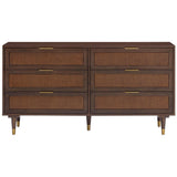 Sierra 6 Drawer Dresser, Dark Brown-Furniture - Storage-High Fashion Home