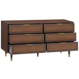 Sierra 6 Drawer Dresser, Dark Brown-Furniture - Storage-High Fashion Home