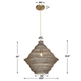 Sign 1 LT Pendant, Antique Brass-Lighting-High Fashion Home