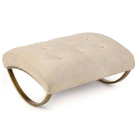 Simon Leather Foot Stool, Cappuccino